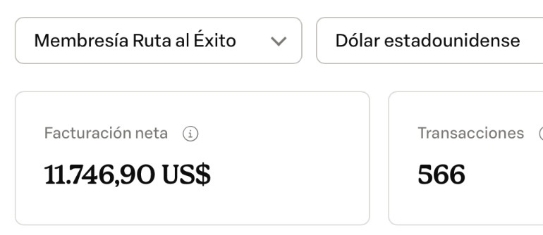+11.000 USD en ventas Membresía Ruta al Éxito